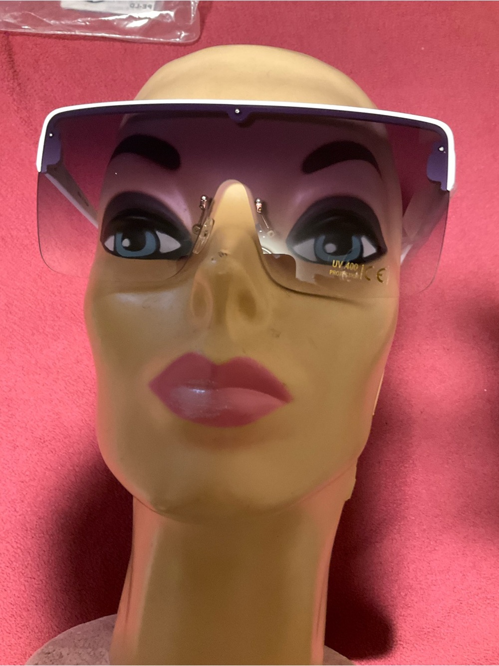 Fashion Nova Frameless Shield Sunglasses in Purple Gradient